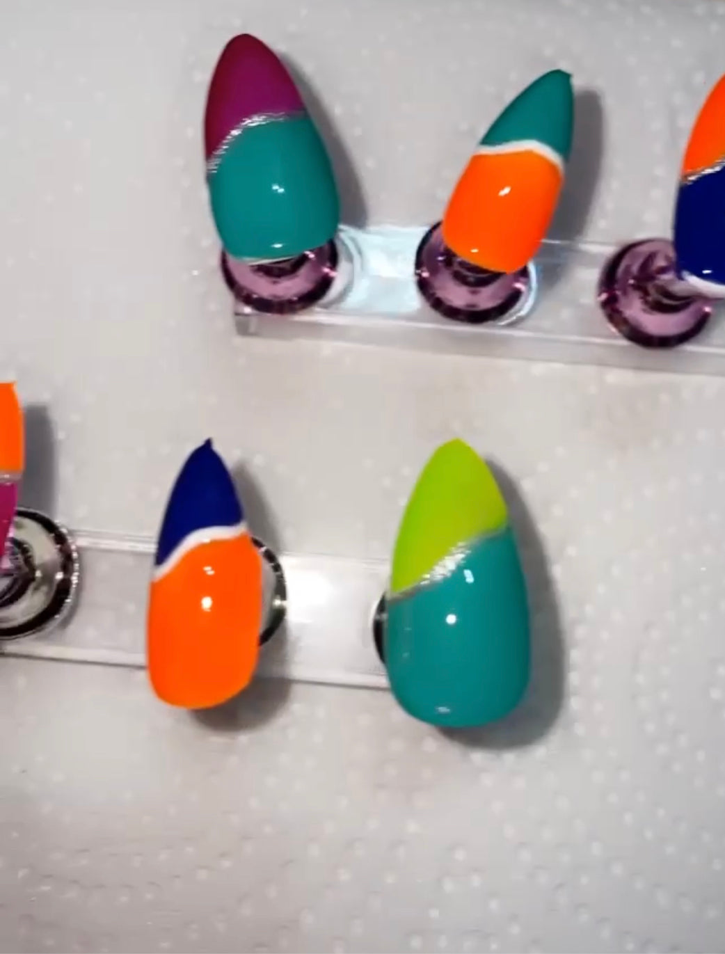 Neon Swirl Gel Press On