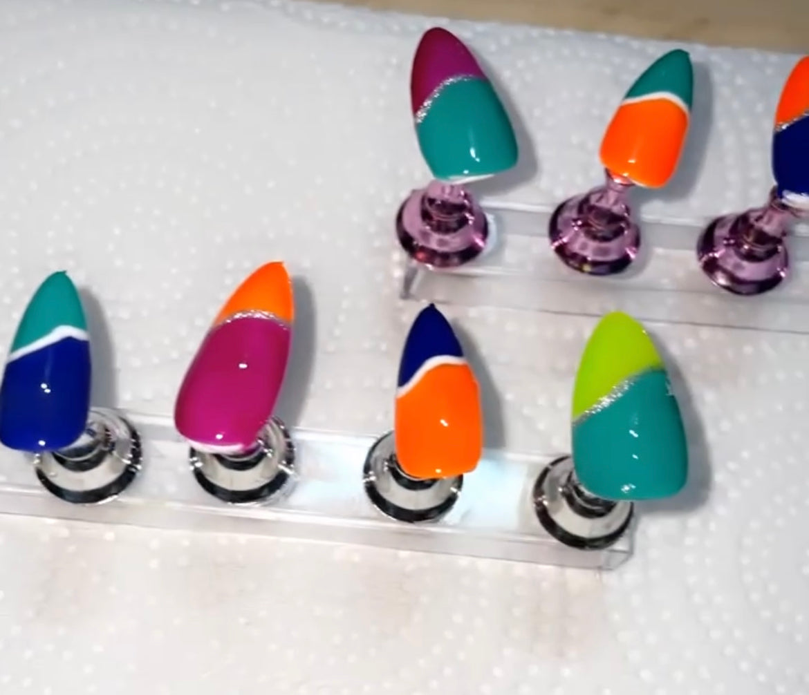 Neon Swirl Gel Press On